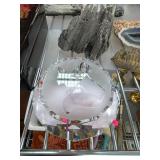 Crystal Horse Profile Etched Round Paperweight
