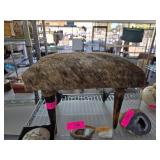 Rustic Stool With Fur Seat and Horn Legs