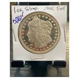 1 oz .999 Fine Silver Morgan Design Round