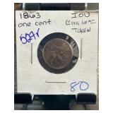 1863 Civil War Era IOU One Cent Token