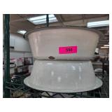 Two White Enamel Wash Basins with Wear and Rust Sp