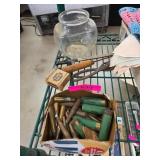 Ammunition, Vintage Tools, and Clear Glass Jar