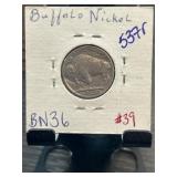 1936-P Buffalo Nickel in Holder
