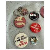 Vintage Pins and Keychain Lot Featuring Ghostbuste