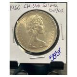 1966 Canada Silver Dollar Coin Featuring Elizabeth