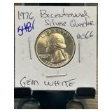 1976 Bicentennial Silver Quarter MS66 Gem White