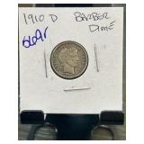 1910-D Barber Dime in Circulated Condition