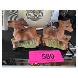 Ceramic Deer Salt and Pepper Shakers with Stoppers