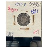 1913 P Barber Dime in Holder