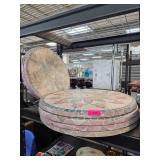 Circular Mosaic Tile Table Tops with Floral Design