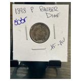 1898 P Barber Dime in XF-AU Condition