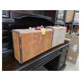 Vintage Hard-Sided Suitcases with Interior Compart