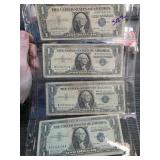 Four 1957 Series U.S. Silver Certificate