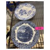 Two Blue and White Decorative Plates by Royal Art