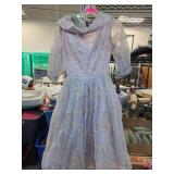 Floral Lace Overlay Dress With Peter Pan Collar an