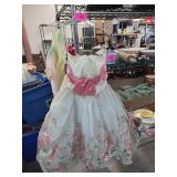 Vintage Girlsï¿½ Formal Dress with Floral Embroidery