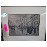 Framed Black-and-White Street Scene Print by Artis