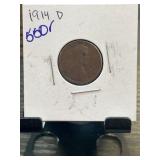 1914-D Lincoln Wheat Penny in Protective Holder