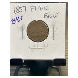 1857 Flying Eagle Cent in Holder