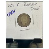 1901 P Barber Dime in Protective Flip