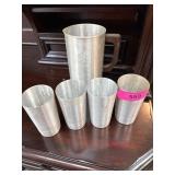 West Bend Aluminum Pitcher and Tumblers Set