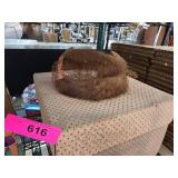 Tan Hairpiece With Fabric Interior and Ribbons