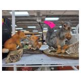 HOMCO Masterpiece Porcelain Figurines of Foxes and