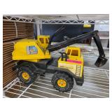 Yellow Metal and Plastic Toy Excavator with Rubber