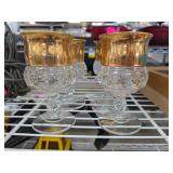 Colony Glass Goblets with Gold-Colored Trim