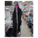 Black Suede Leather Chaps with Fringe Details
