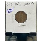 1915 D/D Wheat Penny in Cardboard Holder