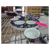 Floral Pattern Porcelain Tea Set With Teapot and C