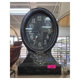 Large Black Vintage-Inspired Table Clock with Orna
