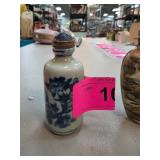 Porcelain Snuff Bottle with Blue and White Floral