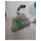 Translucent Jade Pendant with Green and Lavender H