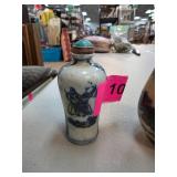 Porcelain Blue and White Snuff Bottle with Turquoi
