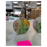 Jade Snuff Bottle with Green, Yellow, and Purple A