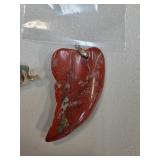 Red Jasper Polished Pendant with Gold-Tone Bail