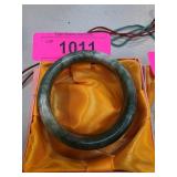 Polished Green Jade Bangle Bracelet