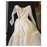 Vintage Wedding Dress with Lace Trim and Matching