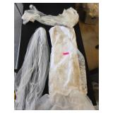 Strapless White Gown with Embroidered Bodice and T