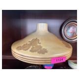 Cream-Colored Glass Lamp Shade with Floral Design
