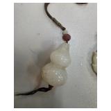 White Glass Double Gourd Pendant with Cord