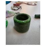 Green Jade Cylindrical Ornament or Ring Sleeve