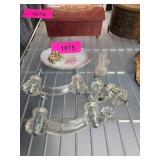 Group Lot of Glass Hardware, Wooden Dice, and Deco