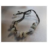 Jade Beaded Bracelet with Adjustable Cord