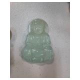 Carved Green Jade Buddha Pendant