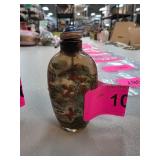 Hand-Painted Glass Snuff Bottle with Scenic Design