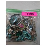 Costume Jewelry with Turquoise and Metal Accents