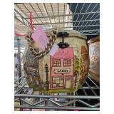 Decoupage Hexagonal Wooden Container With Painted
